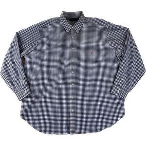 Ralph Lauren Shirt Men's 2XB 2XL Big Blue White Micro Check‎ Gingham Pink Pony